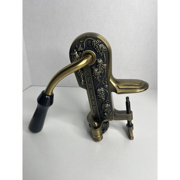 Vintage Rogar Estate Counter Mount Corkscrew Wine Bottle Opener Black Handle - Picture 1 of 3